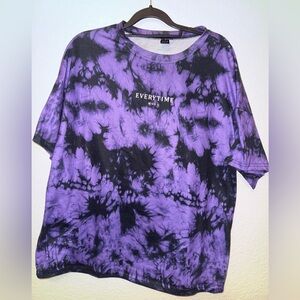 SHEIN Purple and Black Tie-Dye Tee